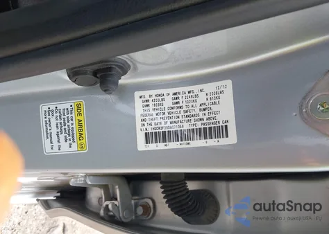 2013 Honda Accord Lx z USA, uszkodzony, nr VIN 1HGCR2F39DA071358